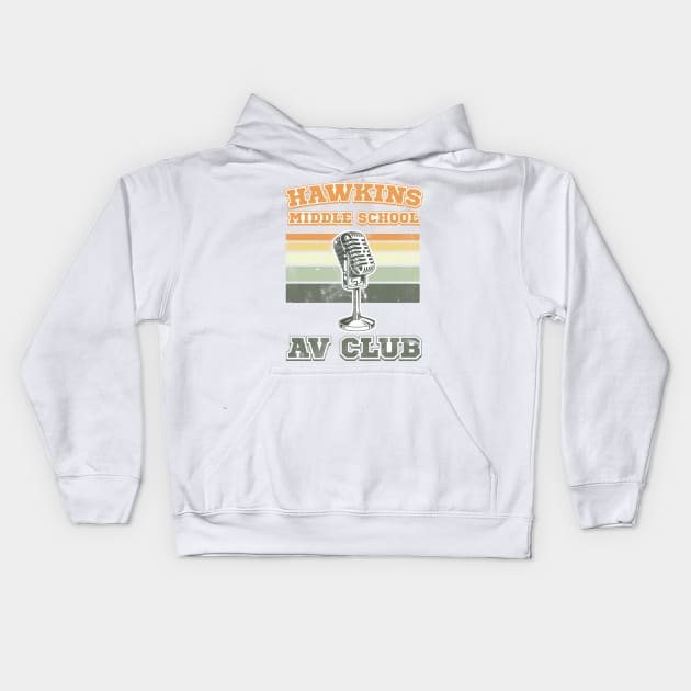 Hawkins Middle School AV Club Kids Hoodie by tvshirts